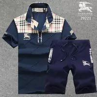 chaude popular mannches courtes burberry Trainingsanzug top blue